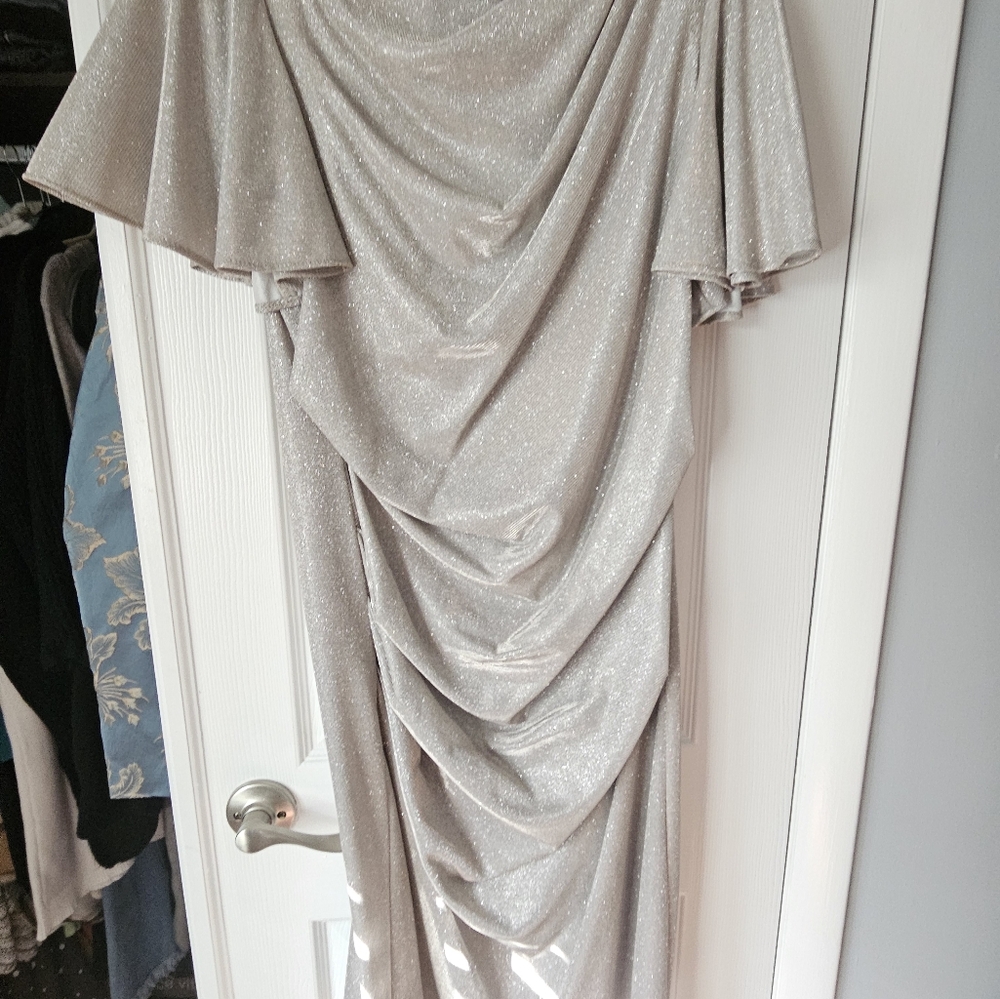 Elegant Silver Evening Dress